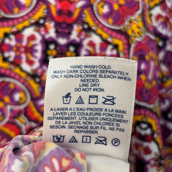 Lands' End Women Long Sleeve Rash-Guard Swim Shirt Top 2X Floral Nylon C025 -15 - Picture 9 of 16